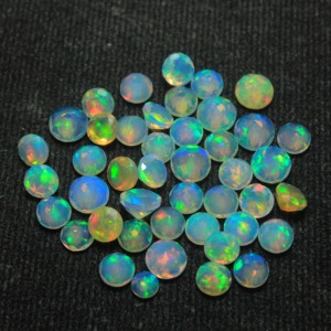 Ópalo facetado de 6 mm, ópalo etíope natural, corte brillante, gema multicolor con juego de color y fuego, ópalo suelto para la fabricación de joyas - Product Image 6