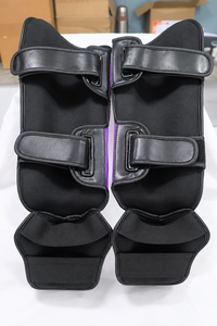 Protections de tibias de boxe violet-noir en cuir PU rembourré pour l'entraînement de Muay Thai, MMA et arts martiaux - Product Image 6