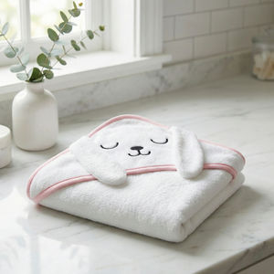Serviette de bain à capuche pour bébé en coton de bambou bio, ultra douce, pelucheuse, hypoallergénique, écologique, absorbante, personnalisable. - Product Image 5