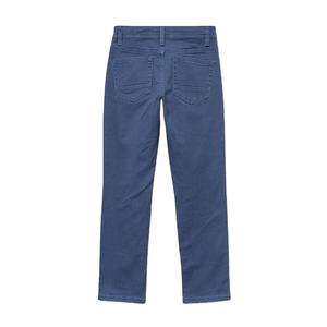 Pantalon en coton slim fit pour garçons, bleu foncé, décontracté, tendance, lavé, respirant, avec fermeture éclair et passants de ceinture, coupe confortable - Product Image 6