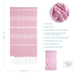Pestemal ผ้าขนหนูชายหาดบริสุทธิ์แบบตุรกีผ้าเช็ดตัวผ้าฝ้าย100% - Product Image 5