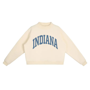 Sweat-shirt surdimensionné personnalisé pour femme, col montant, en molleton crème, pull en coton épais avec motif graphique, vêtement universitaire personnalisé - Product Image 5