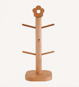 Eco-Friendly Wooden Mug <b>Tree</b> <b>Stand</b> with 6 Hooks Minimalist Coffee Cup Holder For Kitchen Countertop Storage And Organization - Product Image 6