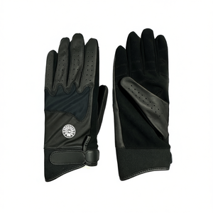 Gants d'équitation en cuir véritable pour femmes TM STARTECH avec fermeture auto-agrippante et prise en main confortable - Product Image 2