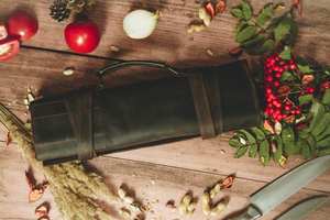 Organisateur de couteaux de chef en cuir de luxe, anti-odeur, robuste, portable, sac de rangement pour outils de cuisine, qualité supérieure - Product Image 6