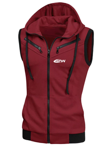 Gym wear sleeveless pullover hoodie men fashion hoodie Men's workout running sports <b>sweatshirt</b> - Product Image 1