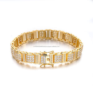 Bracelet tennis en moissanite et diamants, style européen populaire 2025, en argent sterling 925, bijoux glacés pour hommes - Product Image 1