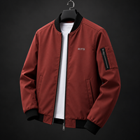 Blouson bomber coupe-vent pour homme, col rond, fermeture éclair, coupe classique, décontracté, automne