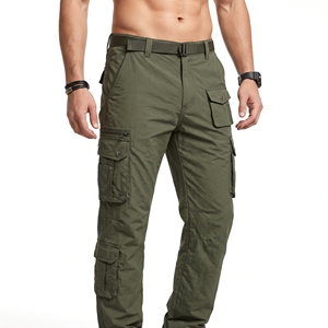 Pantalon cargo d'été en nylon léger pour homme, décontracté et utilitaire, OEM ODM, vente en gros, usine, logo personnalisé, faible MOQ - Product Image 1