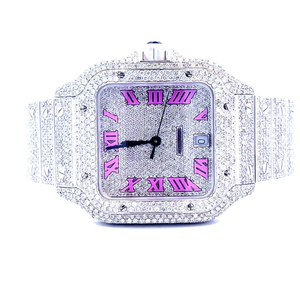Montre de haute qualité en moissanite DEF de laboratoire, style hip-hop, avec diamants incolores et mécanisme automatique ou manuel - Product Image 5