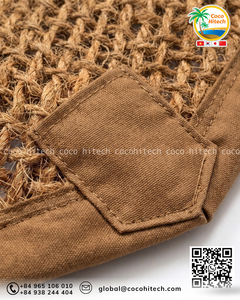 Parasol en fibre de coco écologique certifié FSC de qualité supérieure, avec structure en bois naturel, pour usage en jardin, fabriqué au Vietnam - Product Image 5