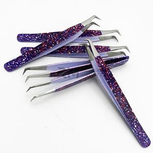 Pinzas para Pestañas de Acero Inoxidable de Marca Propia RMI con Punta Plateada - Agarre Duradero y Preciso para Extensiones de Pestañas de Volumen - Product Image 2