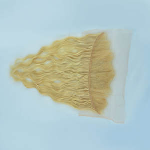 613 Blonde Straight Frontal 13X4 Paquetes de trama Extensiones de cabello brasileño frontal a juego Extensiones de cabello humano rubio ceniza indio - Product Image 5