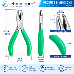 <b>Split</b> <b>Ring</b> Jewelry Pliers 5.5in Stainless Steel PVC Grip Silver Custom Grip Color <b>Ring</b> Opening Tool ZETOMEDPRO - Product Image 6