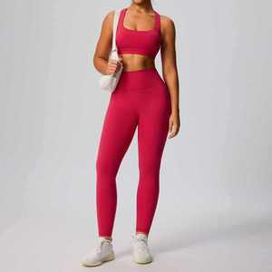 Ensemble de leggings et soutien-gorge de sport unisexe bleu marine, respirant, séchage rapide, évacuation de l'humidité, ajusté, sans couture, taille élastique, motif lettres, tout-en-un - Product Image 5