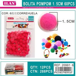 Ilan Bolita Pompom 1,5 cm 60 pezzi Decorazioni artigianali per progetti fai da te - Product Image 3