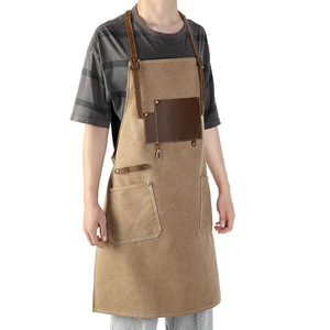 HARAZ INTERNATIONAL Tablier de travail unisexe en cuir véritable, robuste, résistant à l'abrasion, avec plusieurs poches, pour travaux de précision - Product Image 4