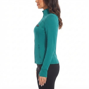 Comfortable women's yoga <b>jacket</b> offers moisture wicking breathable fabric and a modern design for <b>workouts</b> travel and everyday - Product Image 3