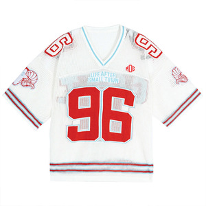 Camiseta de punto abierto de malla para hombre, estilo fútbol americano, 240 GSM, poliéster, oversize, estilo urbano, personalizada, OEM, proveedor de fábrica al por mayor, tendencia 2026 - Product Image 5