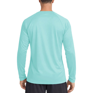 Unisex <b>Light</b> <b>Blue</b> Full <b>Sleeve</b> Rash Guard Quick Dry Polyester Compression Shirt Adult Fitness BJJ MMA UPF50+ Eco-Friendly - Product Image 6