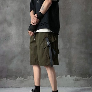 Hot Sale Baggy Cargo Shorts Men Custom Logo Buckle <b>Strap</b> Pockets With Drawstrings For Sale Men's Cargo Casual Shorts - Product Image 3