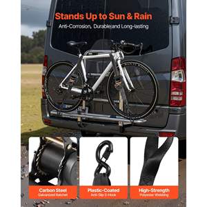 2 x sangles à cliquet rétractables de 10 pieds, crochets en S, résistance à la rupture de 3033 livres, boucles souples pour remorques, motos, kayaks, toit de voiture - lot de 2 - Product Image 4