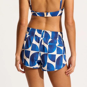 Cross-border European American Women's Summer Beach Shorts Mid Drawstring Vintage Hawaiian Style Casual <b>Boxer</b> - Product Image 2
