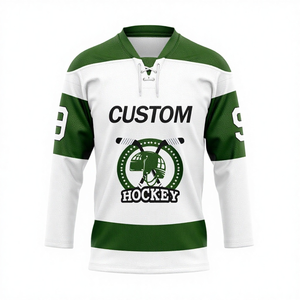 Jersey de Hockey sobre Hielo Personalizado en Felpa Negra, Nombre y Número Personalizados, Uniforme de Equipo, Edición Jugador, Impresión por Sublimación, 280g - Product Image 1