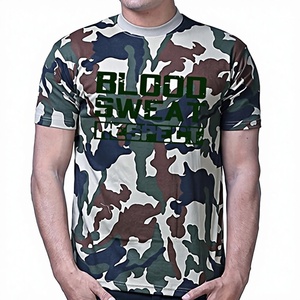 เสื้อยืดลายพรางทั้งตัวสำหรับผู้ชาย OEM ขายส่งจากจีน เสื้อยืดเปล่าสำหรับออกแบบเอง ผลิตในอินเดีย ทิรุปุร์ เสื้อยืดผู้ชายออกแบบเอง - Product Image 1