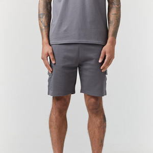 Ensemble court d'été imprimé de haute qualité pour homme, 2 pièces, en coton respirant, avec t-shirt et short, poche poitrine et poches latérales sur le pantalon - Product Image 5