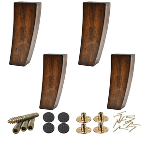 Pieds de meubles en bois massif courbés compacts, pieds de canapé et de meuble de remplacement, petite taille, design durable - Product Image 4
