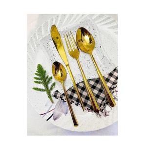 Juego de Cubiertos de Acero Inoxidable de Lujo de Cuatro Piezas, Duradero, Apto para Lavavajillas, con Acabado Dorado, Cubertería al por Mayor - Product Image 1