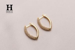 Custom 925 Sterling <b>Silver</b> Marquise Hoop Earrings Elegant Gold Plated Crescent Pave Diamond Pointed Oval <b>Huggies</b> Wholesale - Product Image 4