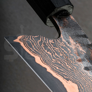 OEM Custom Copper Damascus Steel Brisket Slicing Knife Handmade <b>BBQ</b> Meat Carving Chef Knife Wood Handle Ideal Gift - Product Image 3