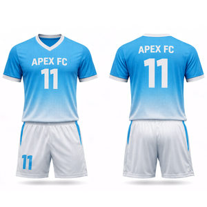 ชุดฟุตบอลแบบซับลิเมชั่นสั่งทำพิเศษ กางเกงขาสั้นผ้าฝ้าย 100% ระบายอากาศ แห้งเร็ว ชุดทีม ยูนิเซ็กซ์ บริการ OEM ดิจิทัล - Product Image 6