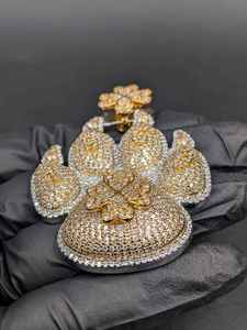 Colgante de Huella de Pata con Incrustaciones de Moissanita, Chapado en Oro, Regalo para Amantes de Animales, con Plata 925, Joyería Fina, Colgantes y Dijes - Product Image 5