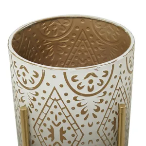 Maceta Colgante Moderna de Cerámica Chapada en Oro, Ecológica, con Patrón Circular, Diseño Clásico, Decorativa para Interiores - Product Image 4
