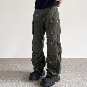 Pantalon Cargo Homme Décontracté Streetwear Haute Qualité Coton Durable Lavé avec Fermeture Éclair Style Toile – Meilleure Vente - Product Image 3