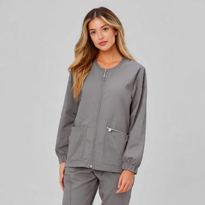 Medical Nursing Scrubs Jacket Knitted 100% Cotton Breathable Comfortable Unisex Hospital Uniform - Product Image 3
