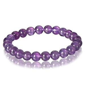 Chakralume Natural Amethyst Ball-Shaped <b>Beaded</b> <b>Bracelet</b> for Healing Reiki Energy Jewelry Unisex Gift 8mm Wholesale - Product Image 1