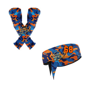 Conjunto de Camiseta de Baloncesto con Estampado de Camuflaje, Diseño Sublimado Transpirable, Ropa Deportiva Unisex para Adultos, Camiseta sin Mangas con Cuello en V Naranja y Azul, Pantalones Cortos - Product Image 5