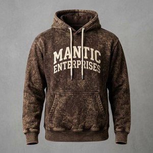 Sudaderas con Capucha de Felpa con Efecto Ácido para Hombre, Venta al por Mayor, Último Diseño Vintage, Servicio OEM, Transpirables, de Poliéster/Algodón, Casuales, con Bolsillo - Product Image 6