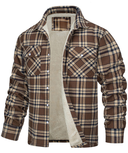 High Quality Hooded Flannel Shirt <b>Warm</b> Plaid Shirt Jacket Casual Long Sleeve <b>Winter</b> <b>Coat</b> Tops Wholesale - Product Image 5