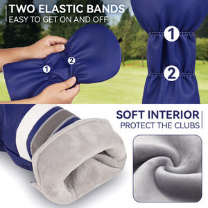 Vente en gros, fabrication OEM, logo brodé personnalisé, housses de tête de club de golf de haute qualité, imperméables, en cuir véritable - Product Image 2