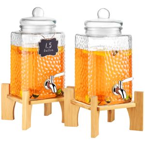 Dispenser per Bevande Fredde in Acciaio Inox da 1,5 Galloni con Rubinetto, Dispenser per Succhi in Vetro, Supporto Autoportante per Bevande - Product Image 1