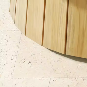 Table basse minimaliste moderne en bois de teck massif Table centrale ronde de meilleure qualité pour ensemble de meubles de salon - Product Image 6