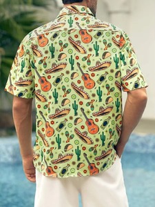 Men's Breathable <b>Hawaiian</b> <b>Shirt</b> Short Sleeve <b>Funny</b> Printed Casual Button Aloha <b>Shirts</b> Summer Beachwear Floral Print Velour - Product Image 3