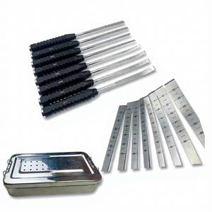 Ensemble de 8 ostéotomes vétérinaires, ostéotomes droits et courbés, instruments chirurgicaux en acier inoxydable, réutilisables, autoclavables, CE - Product Image 5