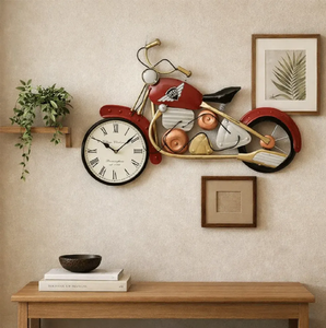Elegante reloj de pared con marco circular minimalista que muestra formas abstractas asimétricas modernas, disponible a precios de mayorista. - Product Image 4