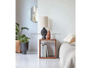 Kwarno Sheesham Wood Solid Wood <b>Bedside</b> Table with Open Shelf and Natural Finish Modern Design <b>Storage</b> Cabinet for Home Office - Product Image 4